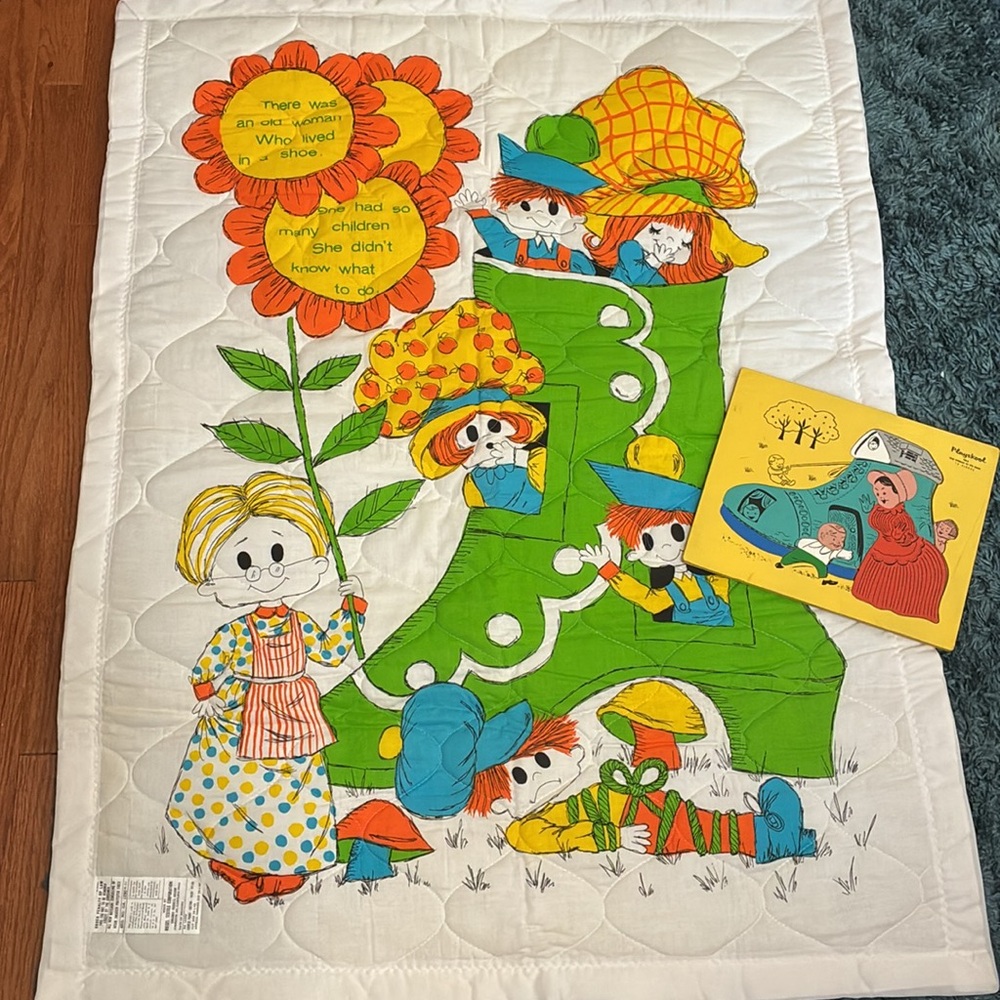 Vintage “THERE WAS AN OLD WOMAN…” BLANKET & PUZZLE